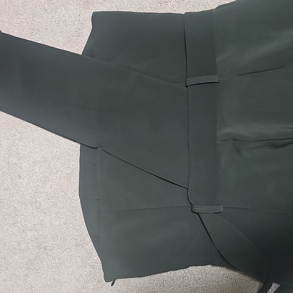 Elegant Dark Green One-Shoulder Jumpsuit - Picture 2 of 11
